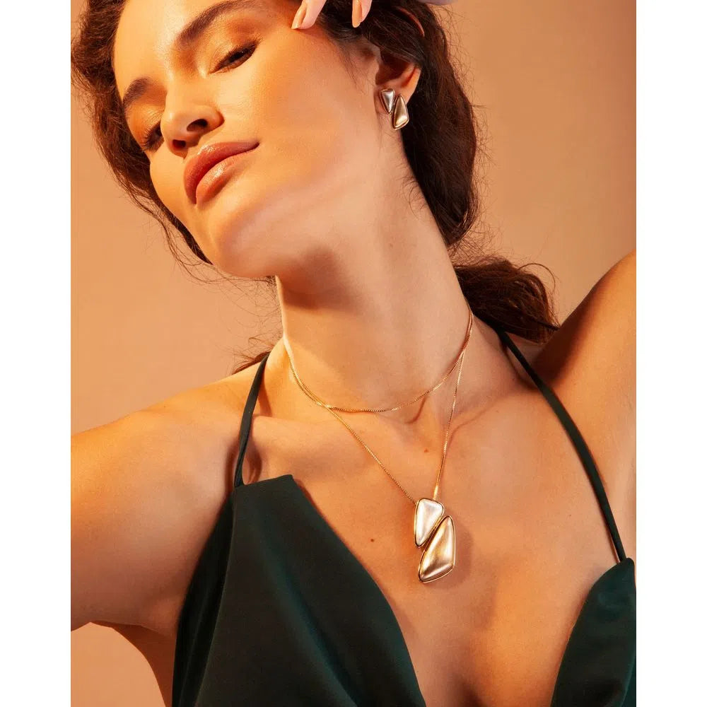 Geometric Duo Earrings - Matte Plating Mix