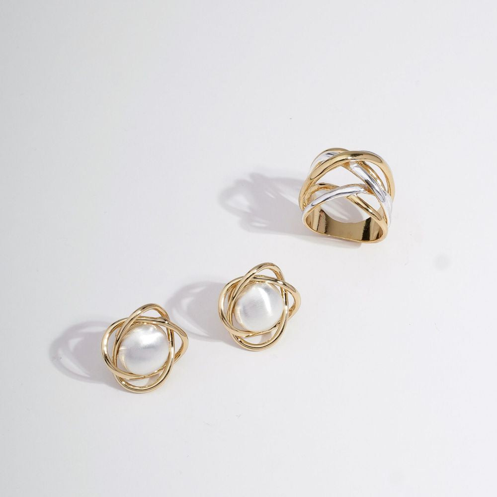 Mixed Silver Bath Hoop Earrings