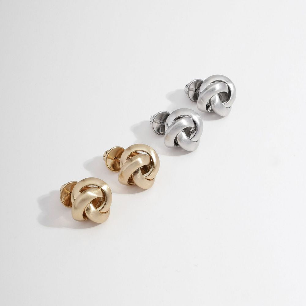 Petit Crossed Matte Gold Earring