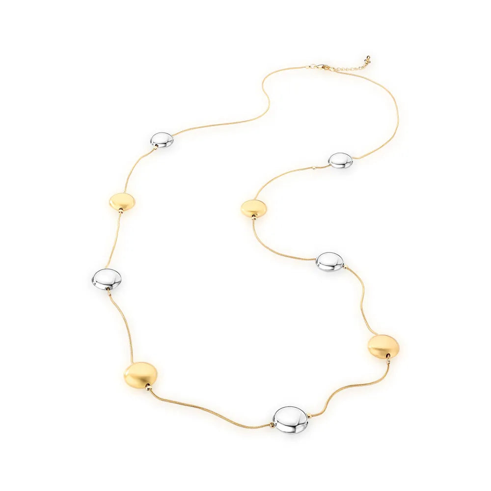 Long Mixed Finish Sphere Necklace