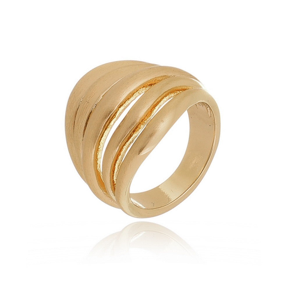 Matte five-way gold ring